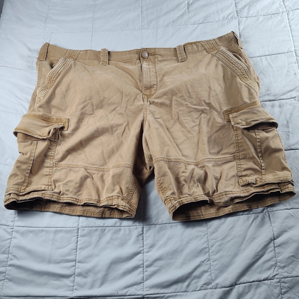 George Cargo Shorts Mens 46 Khaki Stretch Utility Workwear Relaxed Fit